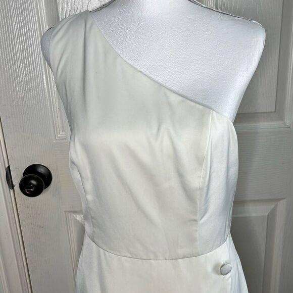 NEW! Revolve NBD Tere One Shoulder Mini Bridal Shower Cocktail White Dress Sz M - Picture 4 of 15